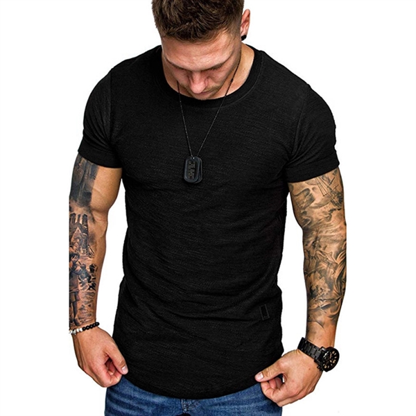 Men's Muscle T Shirt Stretch Short Sleeve - Men's Muscle T Shirt Stretch Short Sleeve - Image 3 of 6