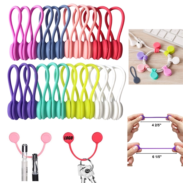 Reusable Silicone Magnetic Twist Ties - Reusable Silicone Magnetic Twist Ties - Image 0 of 1