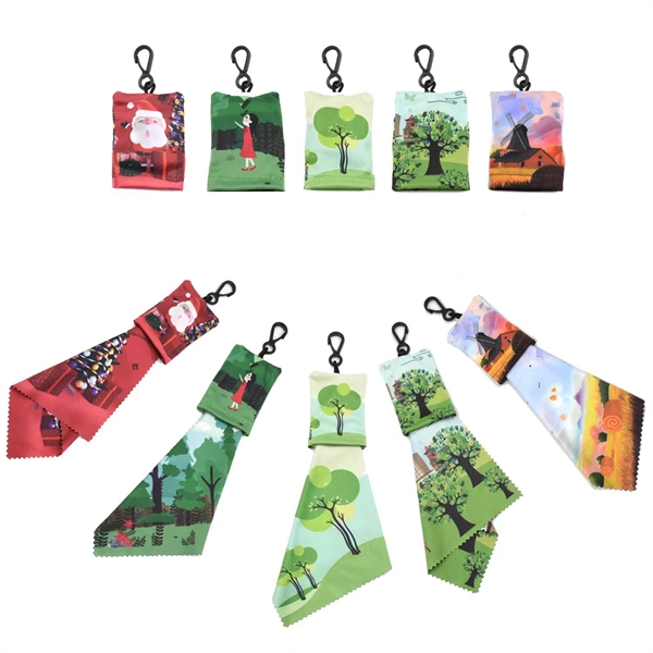 Microfiber Cleaning Cloth Keychain - Microfiber Cleaning Cloth Keychain - Image 0 of 4