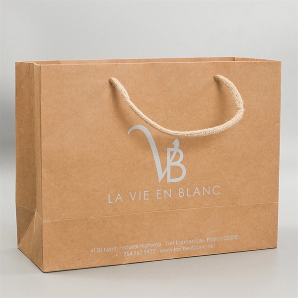 Custom Size Kraft Paper Bag W/ Handle - Custom Size Kraft Paper Bag W/ Handle - Image 1 of 4