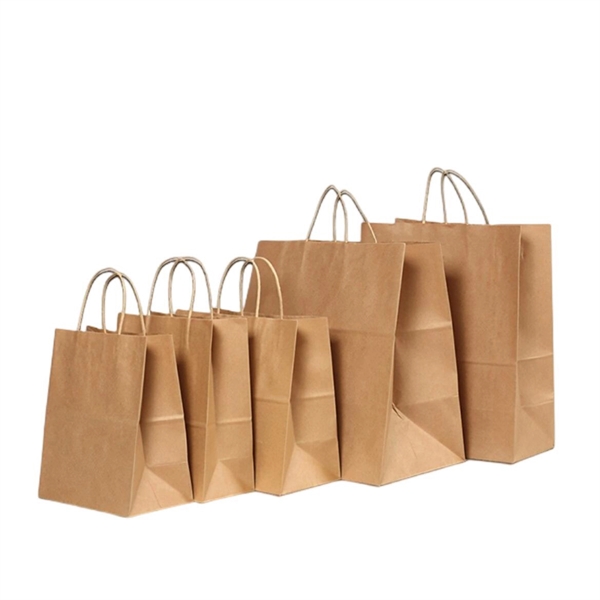 Custom Size Kraft Paper Bag W/ Handle - Custom Size Kraft Paper Bag W/ Handle - Image 2 of 4