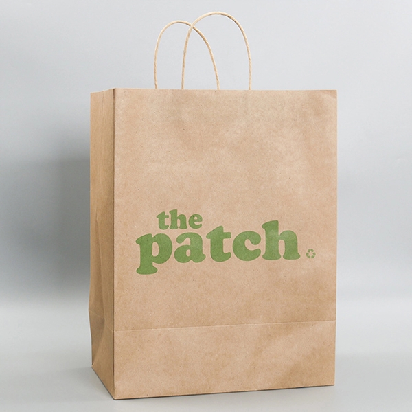 Custom Size Kraft Paper Bag W/ Handle - Custom Size Kraft Paper Bag W/ Handle - Image 4 of 4