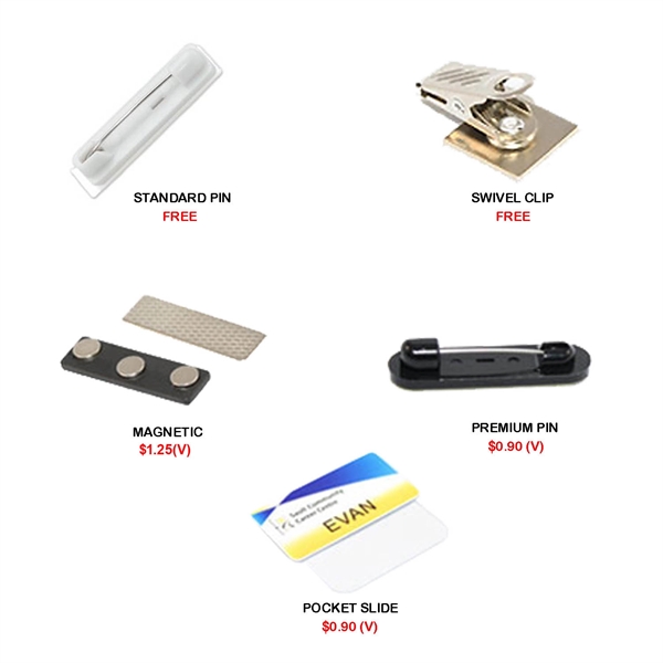 1.25" x 3" Plastic Name Badge - 1.25" x 3" Plastic Name Badge - Image 5 of 5