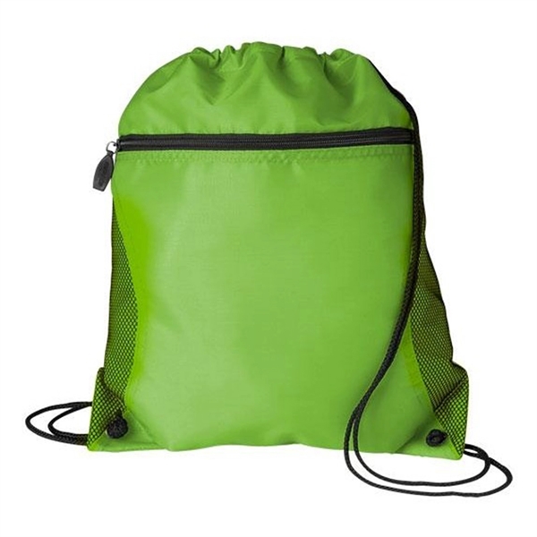 Mesh Pocket Drawstring Backpack - Mesh Pocket Drawstring Backpack - Image 2 of 6