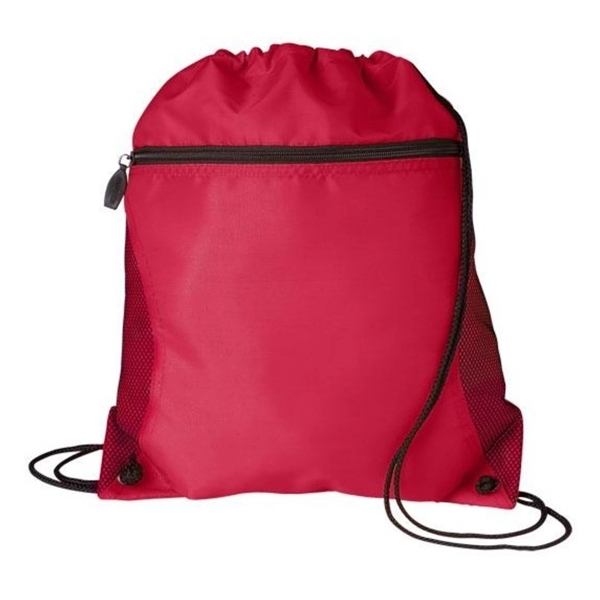 Mesh Pocket Drawstring Backpack - Mesh Pocket Drawstring Backpack - Image 4 of 6