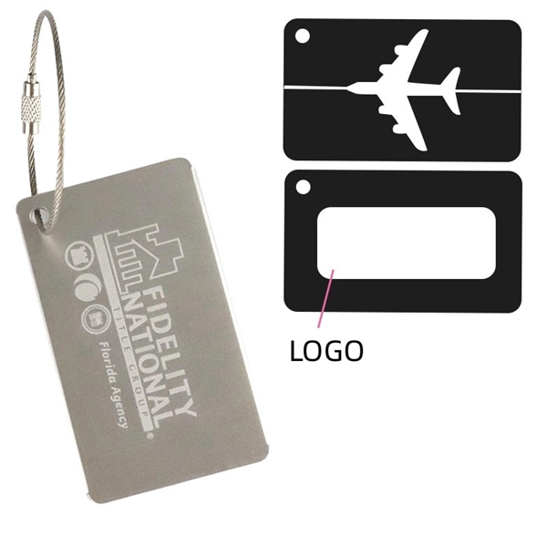 Baggage Tags Card Holders with Stainless Steel Loops - Baggage Tags Card Holders with Stainless Steel Loops - Image 1 of 3