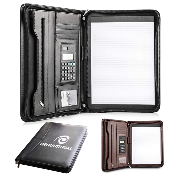 Custom All-in-One Luxury Business Leather Zippered Padfolios - Custom All-in-One Luxury Business Leather Zippered Padfolios - Image 0 of 7