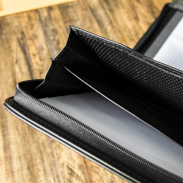 Custom All-in-One Luxury Business Leather Zippered Padfolios - Custom All-in-One Luxury Business Leather Zippered Padfolios - Image 4 of 7