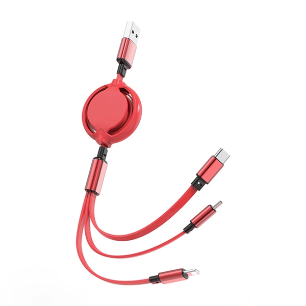 3-In-1 Multi Retractable Charging Cable - 3-In-1 Multi Retractable Charging Cable - Image 3 of 7