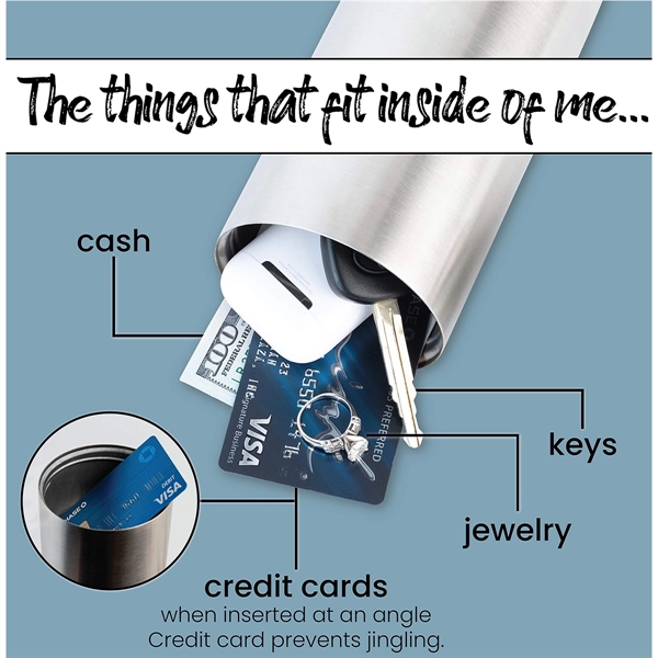 18Oz Stainless Steel Bottle With Hidden Compartment - 18Oz Stainless Steel Bottle With Hidden Compartment - Image 2 of 4