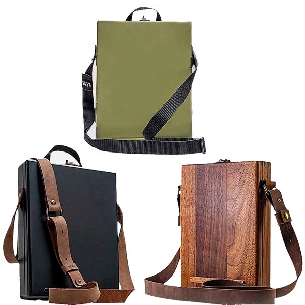 Multifunctional Wooden Crossbody Messenger Bag - Multifunctional Wooden Crossbody Messenger Bag - Image 1 of 3
