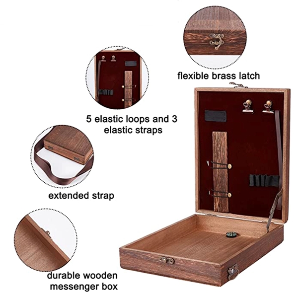 Multifunctional Wooden Crossbody Messenger Bag - Multifunctional Wooden Crossbody Messenger Bag - Image 3 of 3