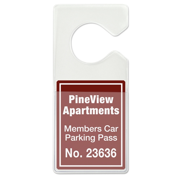 Vertical Large Cut-Out Clear Vinyl Vehicle Hang Tag Holders - Vertical Large Cut-Out Clear Vinyl Vehicle Hang Tag Holders - Image 0 of 2