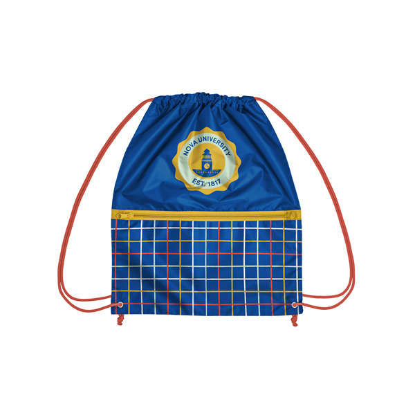 Recycled Zipper Drawstring Bag with Custom PMS Strings - Recycled Zipper Drawstring Bag with Custom PMS Strings - Image 2 of 6