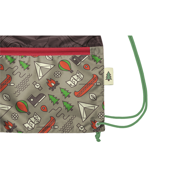 Recycled Zipper Drawstring Bag with Custom PMS Strings - Recycled Zipper Drawstring Bag with Custom PMS Strings - Image 6 of 6