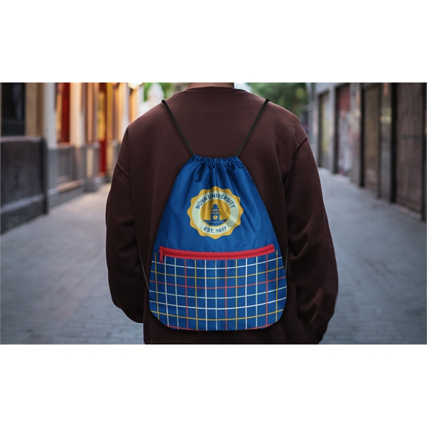 Custom Recycled Zipper Drawstring Bag