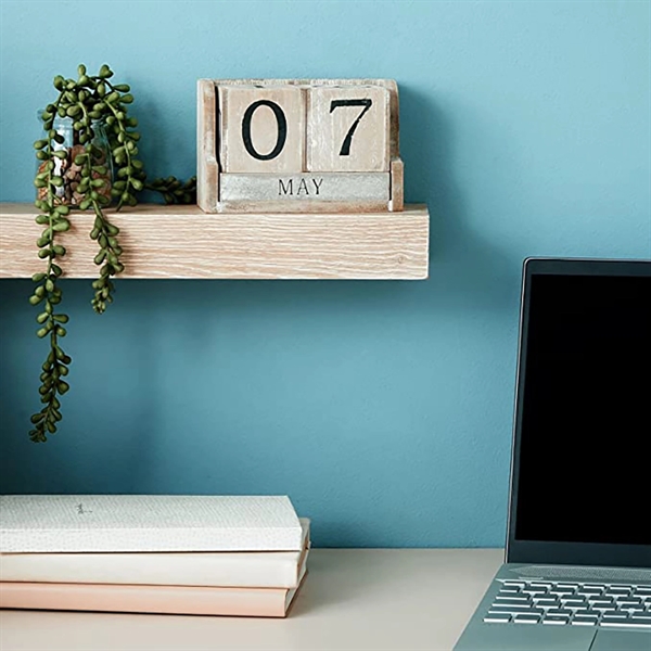 Wooden Perpetual Block Calendar for Desk - Wooden Perpetual Block Calendar for Desk - Image 5 of 5
