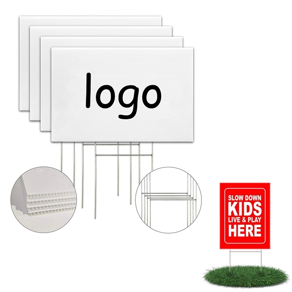 18"X24" Corrugated Yard Signs With Stakes - 18"X24" Corrugated Yard Signs With Stakes - Image 0 of 3