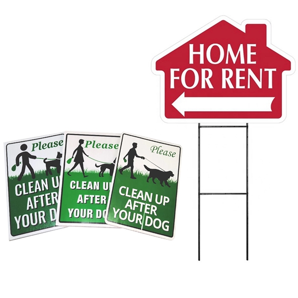 18"X24" Corrugated Yard Signs With Stakes - 18"X24" Corrugated Yard Signs With Stakes - Image 1 of 3