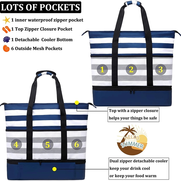 Beach Tote Bag with Cooler - Beach Tote Bag with Cooler - Image 1 of 3