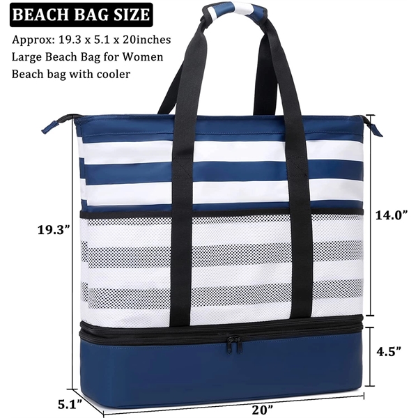 Beach Tote Bag with Cooler - Beach Tote Bag with Cooler - Image 2 of 3