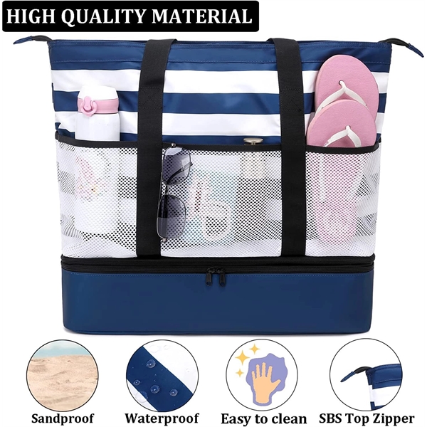 Beach Tote Bag with Cooler - Beach Tote Bag with Cooler - Image 3 of 3