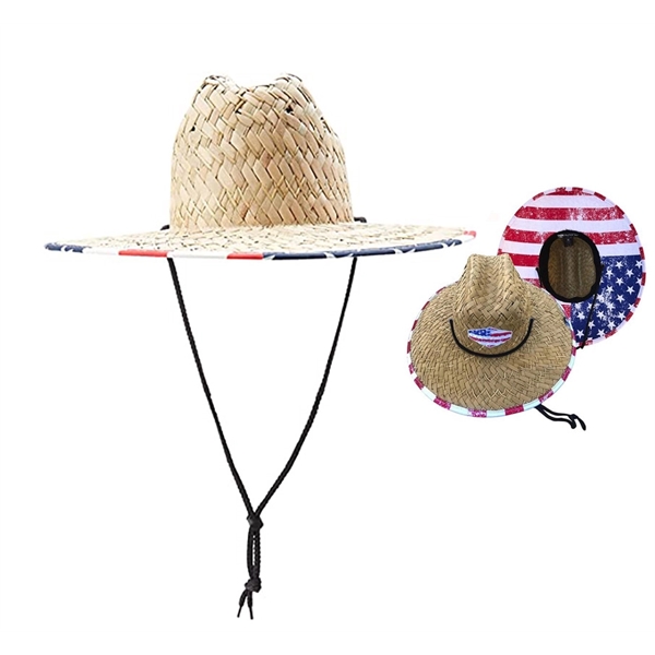 Beach Sun Straw Hat with logo - Beach Sun Straw Hat with logo - Image 0 of 5