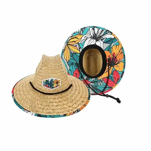 Beach Sun Straw Hat with logo - Beach Sun Straw Hat with logo - Image 1 of 5