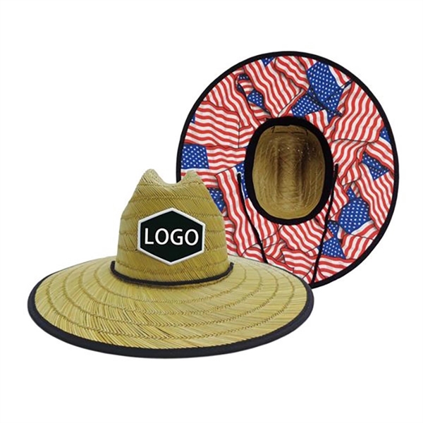 Beach Sun Straw Hat with logo - Beach Sun Straw Hat with logo - Image 3 of 5