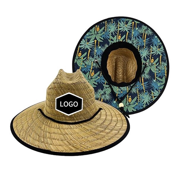 Beach Sun Straw Hat with logo - Beach Sun Straw Hat with logo - Image 4 of 5