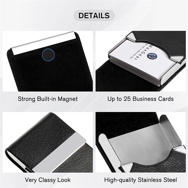 Custom Logo Pocket Slim PU Leather Business Card Holders - Custom Logo Pocket Slim PU Leather Business Card Holders - Image 1 of 5