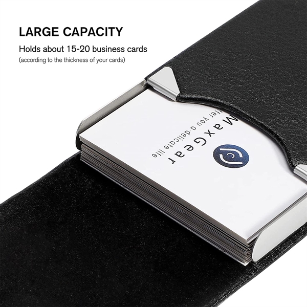 Custom Logo Pocket Slim PU Leather Business Card Holders - Custom Logo Pocket Slim PU Leather Business Card Holders - Image 3 of 5