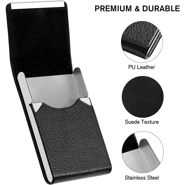 Custom Logo Pocket Slim PU Leather Business Card Holders - Custom Logo Pocket Slim PU Leather Business Card Holders - Image 4 of 5
