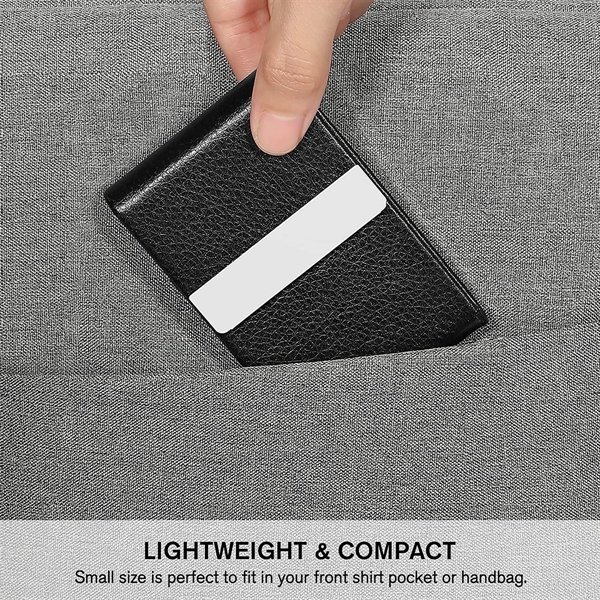 Custom Logo Pocket Slim PU Leather Business Card Holders - Custom Logo Pocket Slim PU Leather Business Card Holders - Image 5 of 5