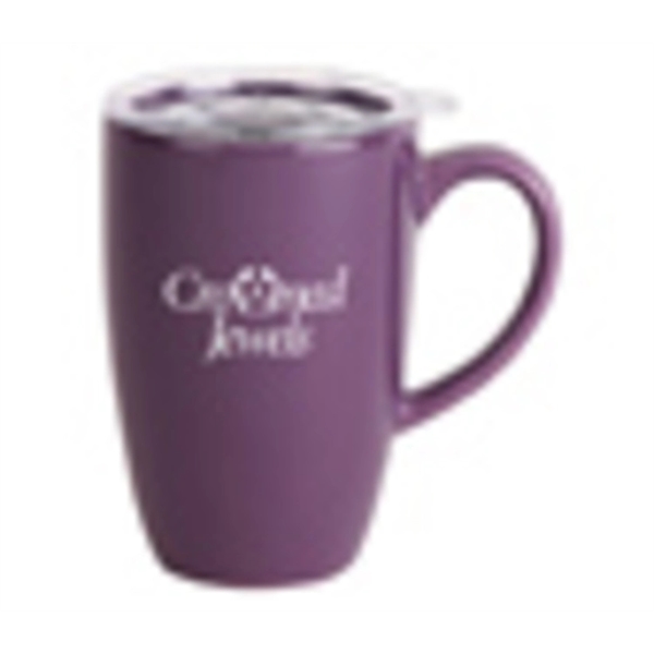 12 oz. Ceramic Mug with Clear Lid - 12 oz. Ceramic Mug with Clear Lid - Image 2 of 3