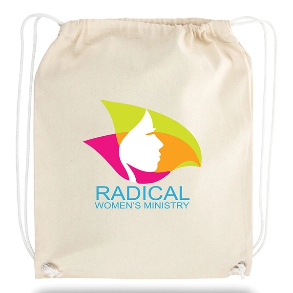 Cotton Drawstring Backpack 8 OZ - Cotton Drawstring Backpack 8 OZ - Image 0 of 1
