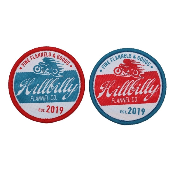 Custom Woven Patches with Heat-sealed adhesive backing - Custom Woven Patches with Heat-sealed adhesive backing - Image 1 of 4
