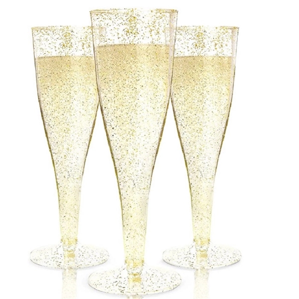 4.5Oz Plastic Champagne Flutes Disposable - 4.5Oz Plastic Champagne Flutes Disposable - Image 0 of 6