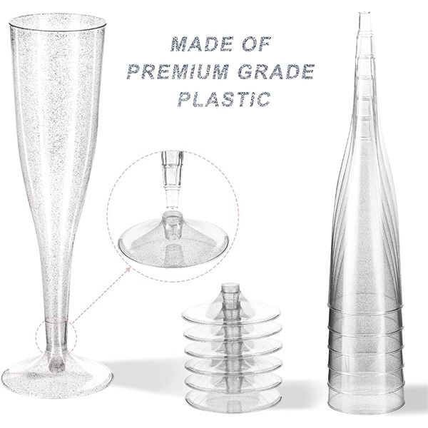 4.5Oz Plastic Champagne Flutes Disposable - 4.5Oz Plastic Champagne Flutes Disposable - Image 4 of 6