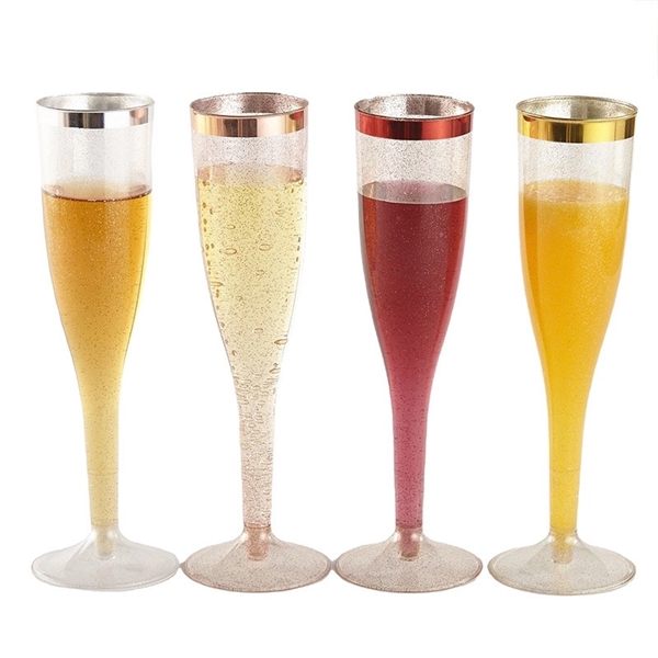 6.5 Oz Disposable Plastic Champagne Flutes - 6.5 Oz Disposable Plastic Champagne Flutes - Image 0 of 4