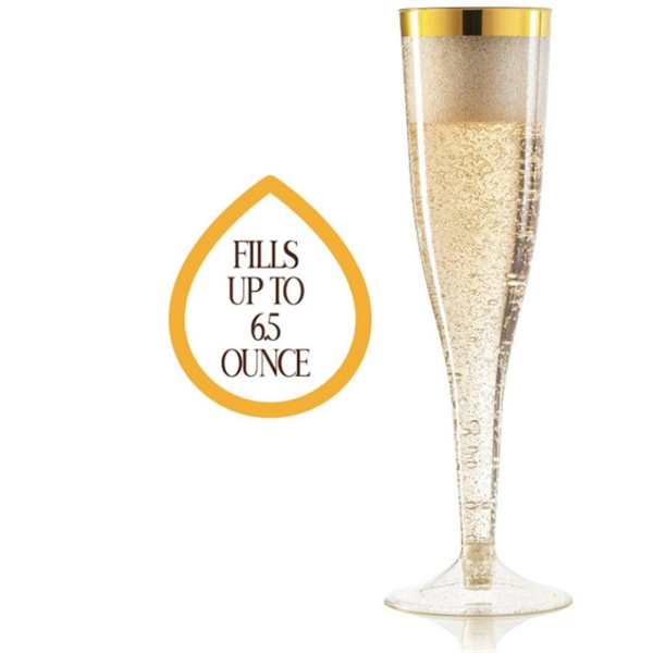 6.5 Oz Disposable Plastic Champagne Flutes - 6.5 Oz Disposable Plastic Champagne Flutes - Image 1 of 4