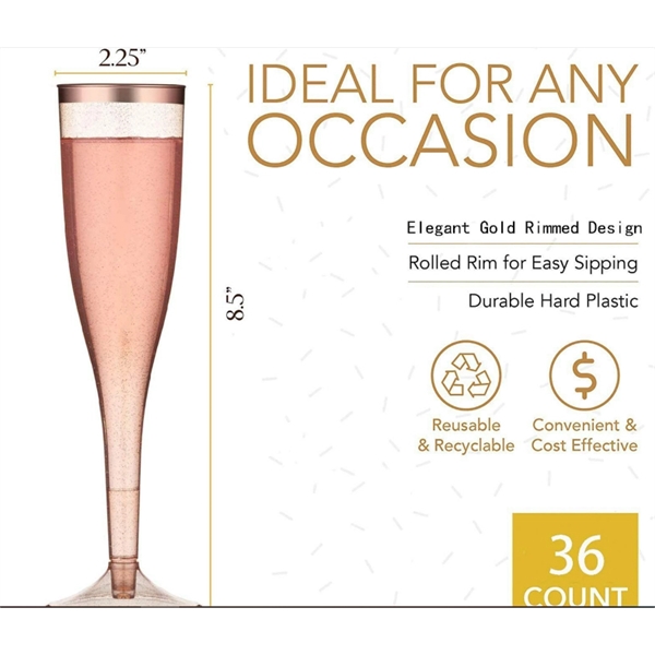 6.5 Oz Disposable Plastic Champagne Flutes - 6.5 Oz Disposable Plastic Champagne Flutes - Image 2 of 4