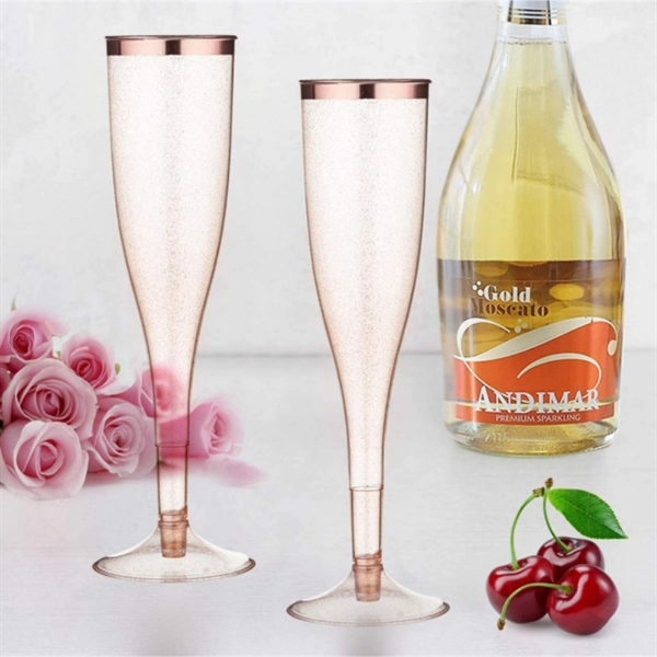 6.5 Oz Disposable Plastic Champagne Flutes - 6.5 Oz Disposable Plastic Champagne Flutes - Image 3 of 4