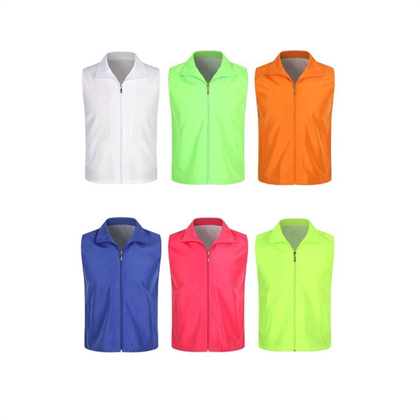 V Neckline Zipper Advertising Vest - V Neckline Zipper Advertising Vest - Image 3 of 3