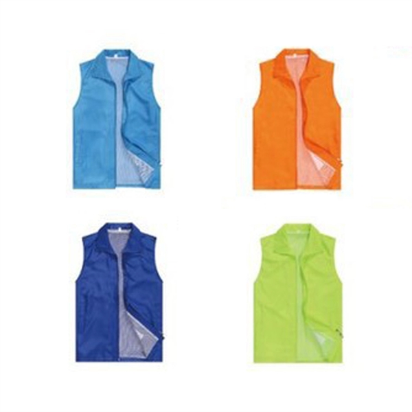Cotton V Neckline Zipper Advertising Vest - Cotton V Neckline Zipper Advertising Vest - Image 2 of 3