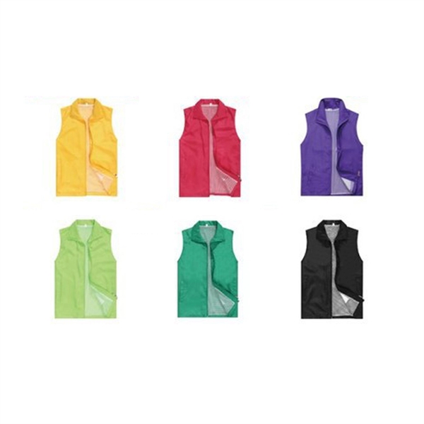 Cotton V Neckline Zipper Advertising Vest - Cotton V Neckline Zipper Advertising Vest - Image 3 of 3
