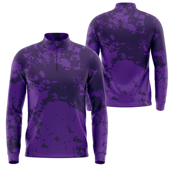 Unisex 180 GSM Jersey Knit Cotton Feel Sublimation Quarter - Unisex 180 GSM Jersey Knit Cotton Feel Sublimation Quarter - Image 1 of 2