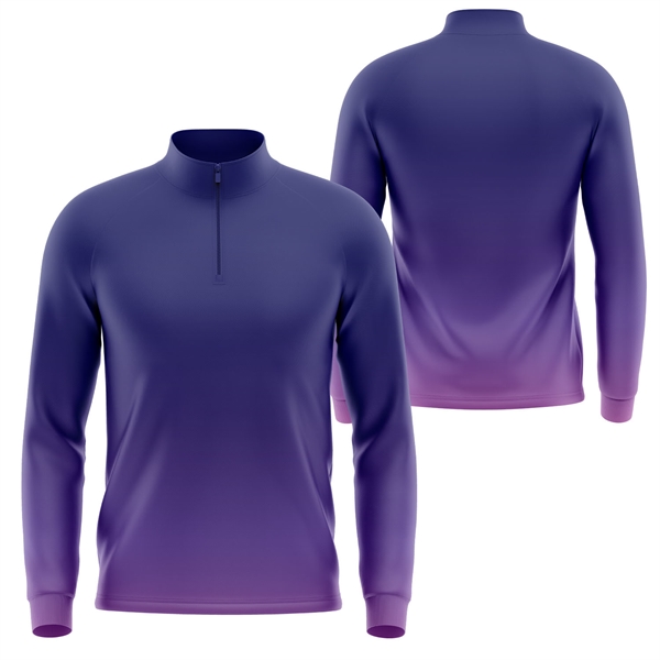 Unisex 180 GSM Jersey Knit Cotton Feel Sublimation Quarter - Unisex 180 GSM Jersey Knit Cotton Feel Sublimation Quarter - Image 2 of 2