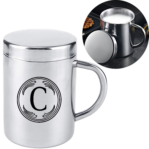 Stainless Steel Double Wall Mug With Lid - Stainless Steel Double Wall Mug With Lid - Image 0 of 2