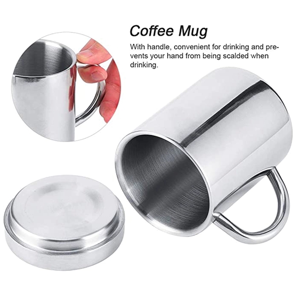 Stainless Steel Double Wall Mug With Lid - Stainless Steel Double Wall Mug With Lid - Image 1 of 2
